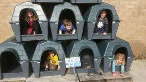 kids in doghouses